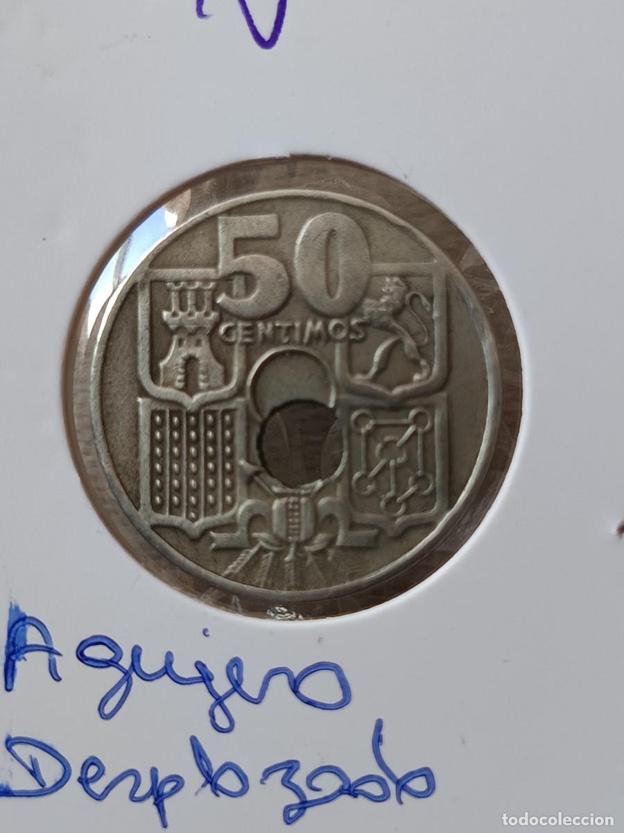 Monedas con errores: 4 monedas 50 c&eacute;ntimos agujero desplazada - Foto 5