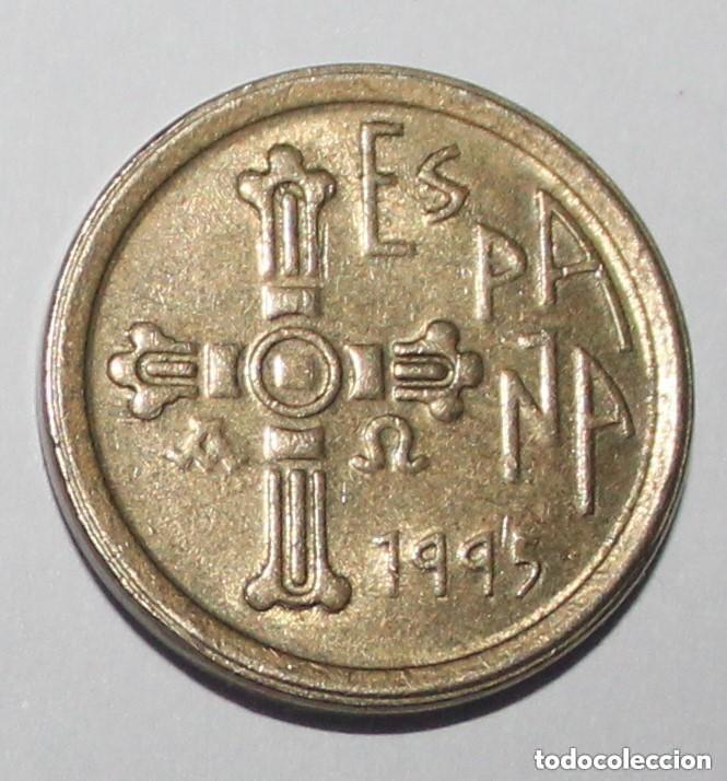 Coins with Errors: MONEDA DE 5 PESETAS JUAN CARLOS I 1995 VARIANTE LISTE ANCHO