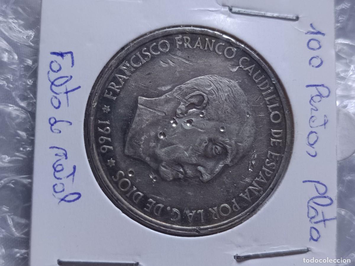 Monedas con errores: 3 monedas de 100 pesetas 1966 plata error - Foto 2