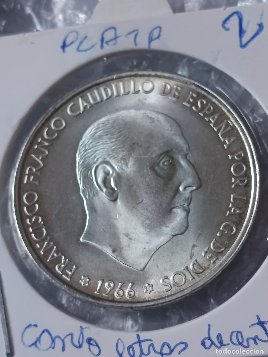 Monedas con errores: 3 monedas de 100 pesetas 1966 plata error - Foto 5