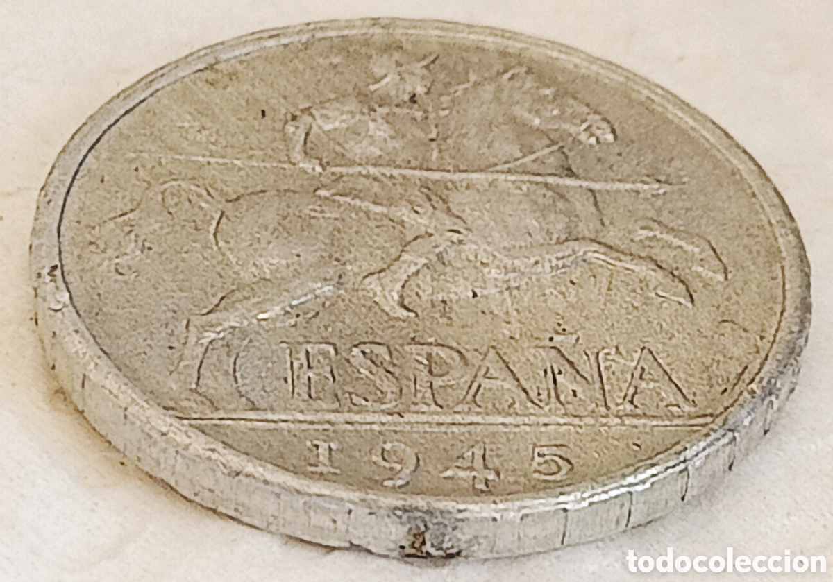 Monedas con errores: Moneda Espa&ntilde;a (1945) error severo - Foto 21