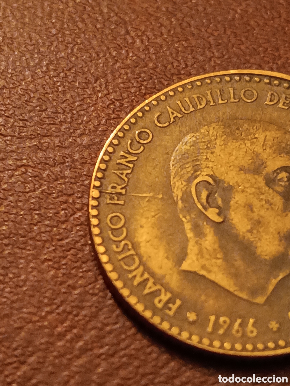 Monete con errori: ERROR EXCESO DE METAL RAYA Y COSPEL DESPLAZADO - 1 PESETA 1966 *67 - ESTADO ESPA&Ntilde;OL