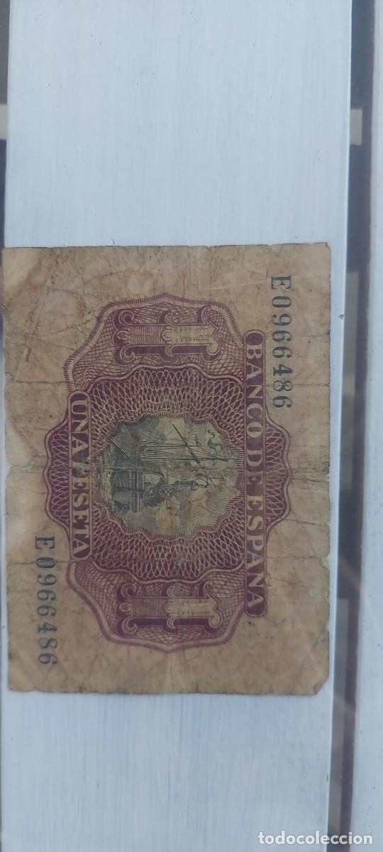 Monedas con errores: Billete antiguo de 1 peseta - Foto 2