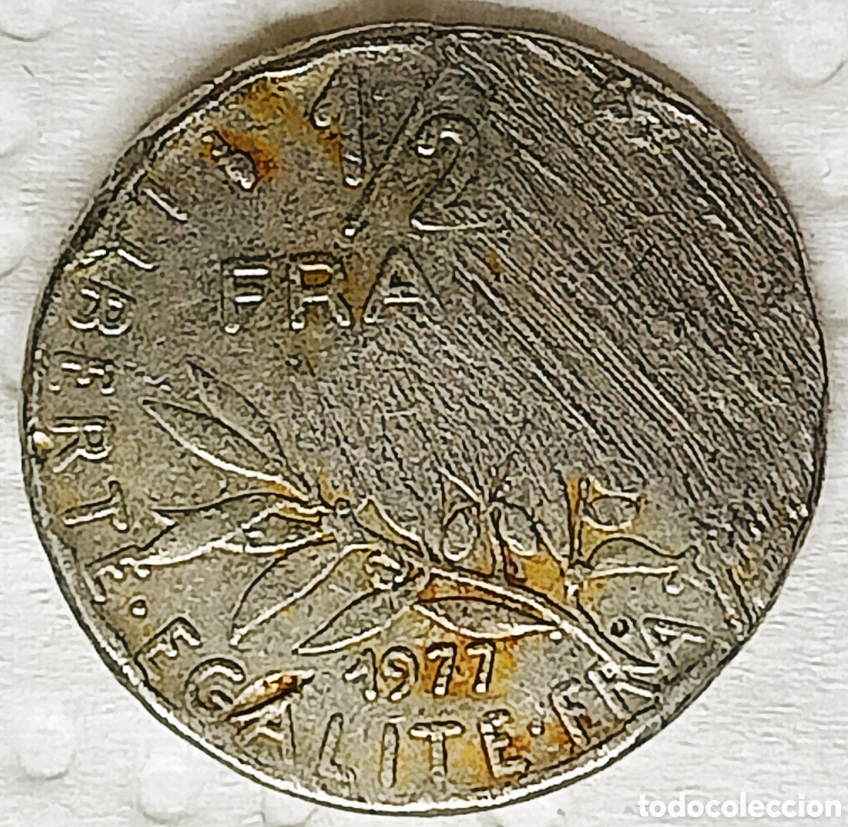 Monedas con errores: Moneda Francia (1977) Error M&uacute;ltiple Mayor - Foto 2