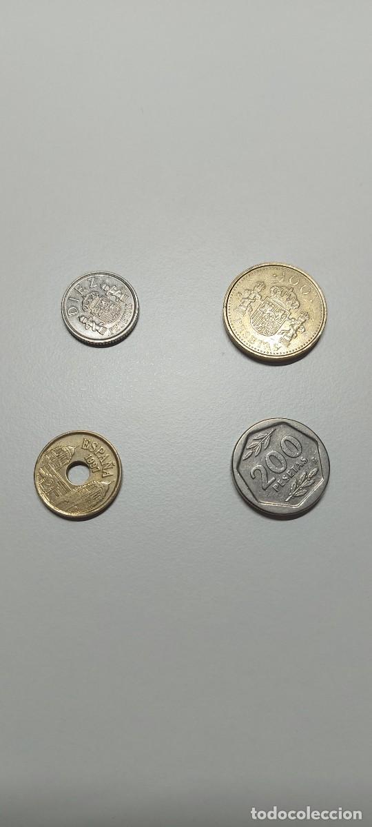 Monedas con errores: Monedas de Espa&ntilde;a: 200 pts,100 pts, 1 pts y 5 pts - Foto 2