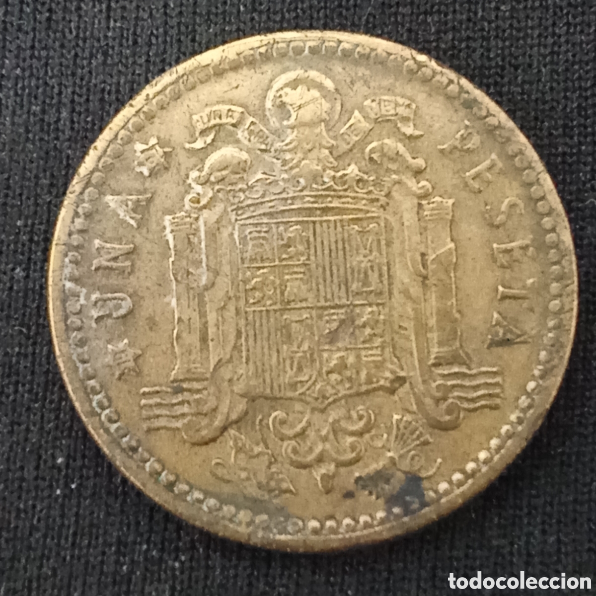 Monedas con errores: Error falta de material, 1 peseta Espa&ntilde;a 1963 - Foto 2