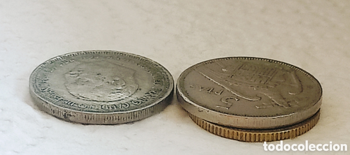 Monedas con errores: Moneda Espa&ntilde;a Mixta 5pts y 1pts (misma pieza) - Foto 30