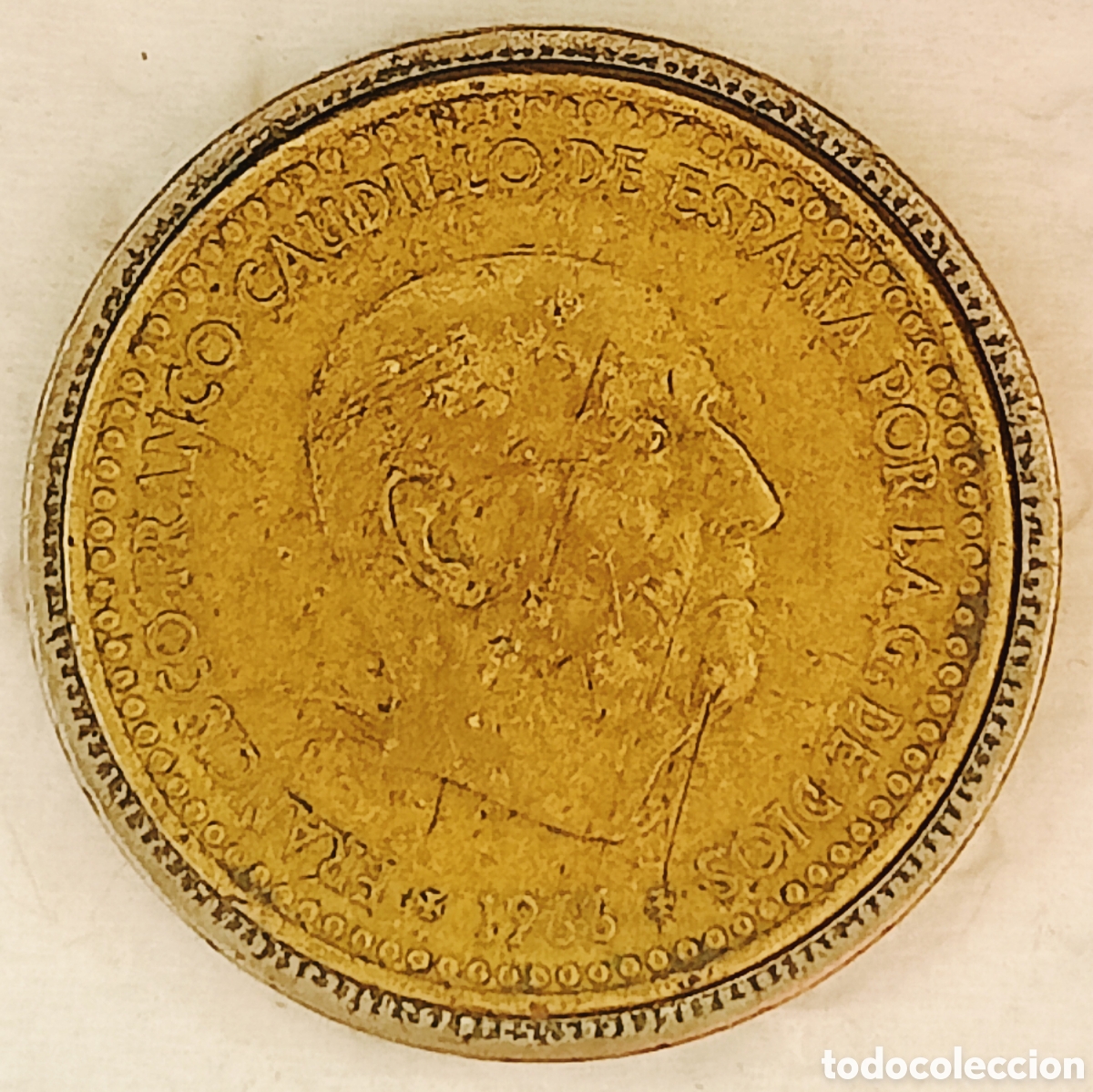Monedas con errores: Moneda Espa&ntilde;a Mixta 5pts y 1pts (misma pieza)