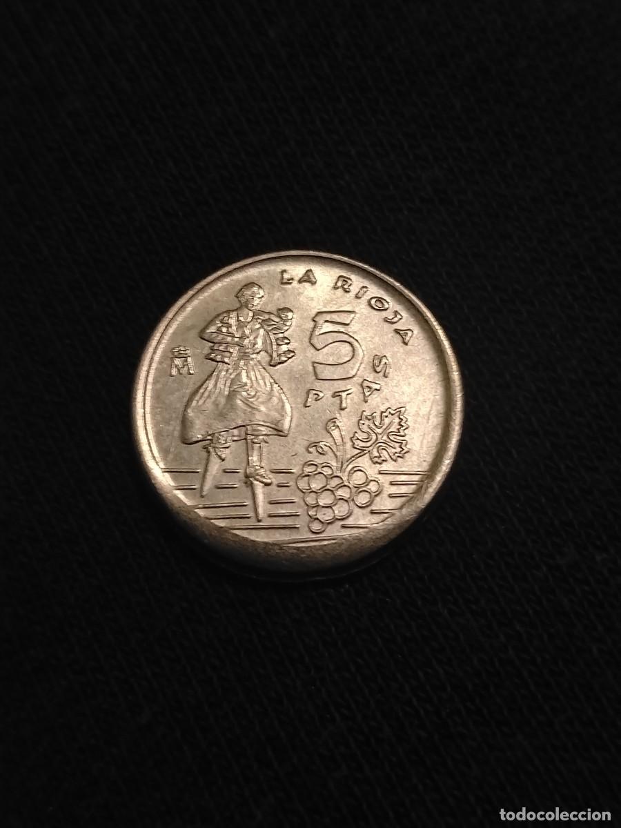 Monedas con errores: Error desplazada! 5 pesetas 1996 La rioja - Foto 4