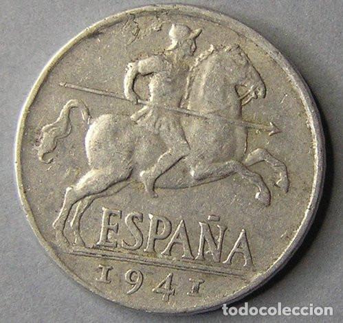Monedas con errores: 10 CENTIMOS 1941 - VARIANTE CU&Ntilde;O EMPASTADO EN REVERSO - Foto 3