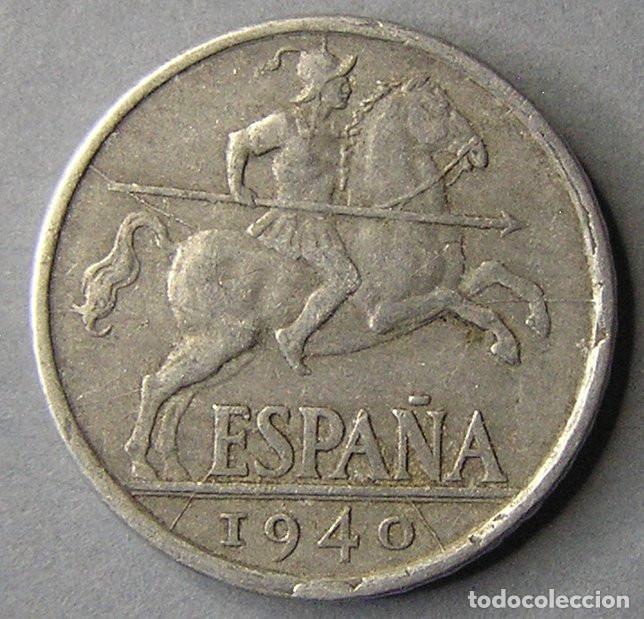 Monedas con errores: 10 CENTIMOS 1940 - VARIANTE CU&Ntilde;O DEL ANVERSO ROTO EN FORMA RADIAL
