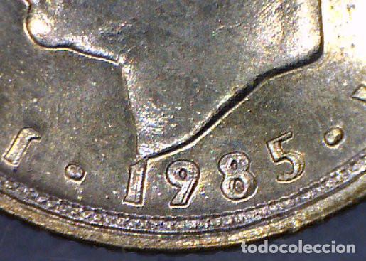 Monedas con errores: 10 PESETAS 1985 - VARIANTE CU&Ntilde;O DOBLADO EN LEYENDAS DEL ANVERSO - Foto 2