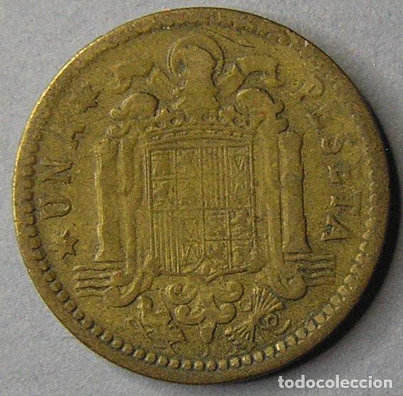 Monedas con errores: 1 PESETA 1953 - VARIANTE CU&Ntilde;O DOBLADO EN REVERSO - Foto 2