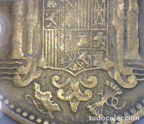 Monedas con errores: 1 PESETA 1953 - VARIANTE CU&Ntilde;O DOBLADO EN REVERSO - Foto 4