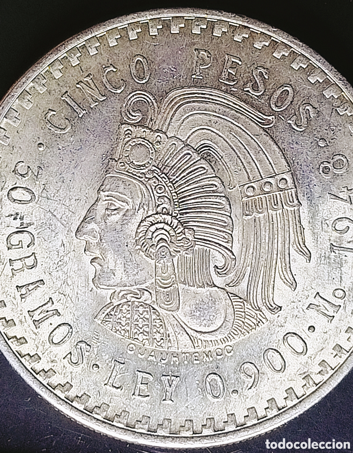 Monedas con errores: Moneda M&eacute;xico 5 Ps Plata (1948) variante - Foto 2