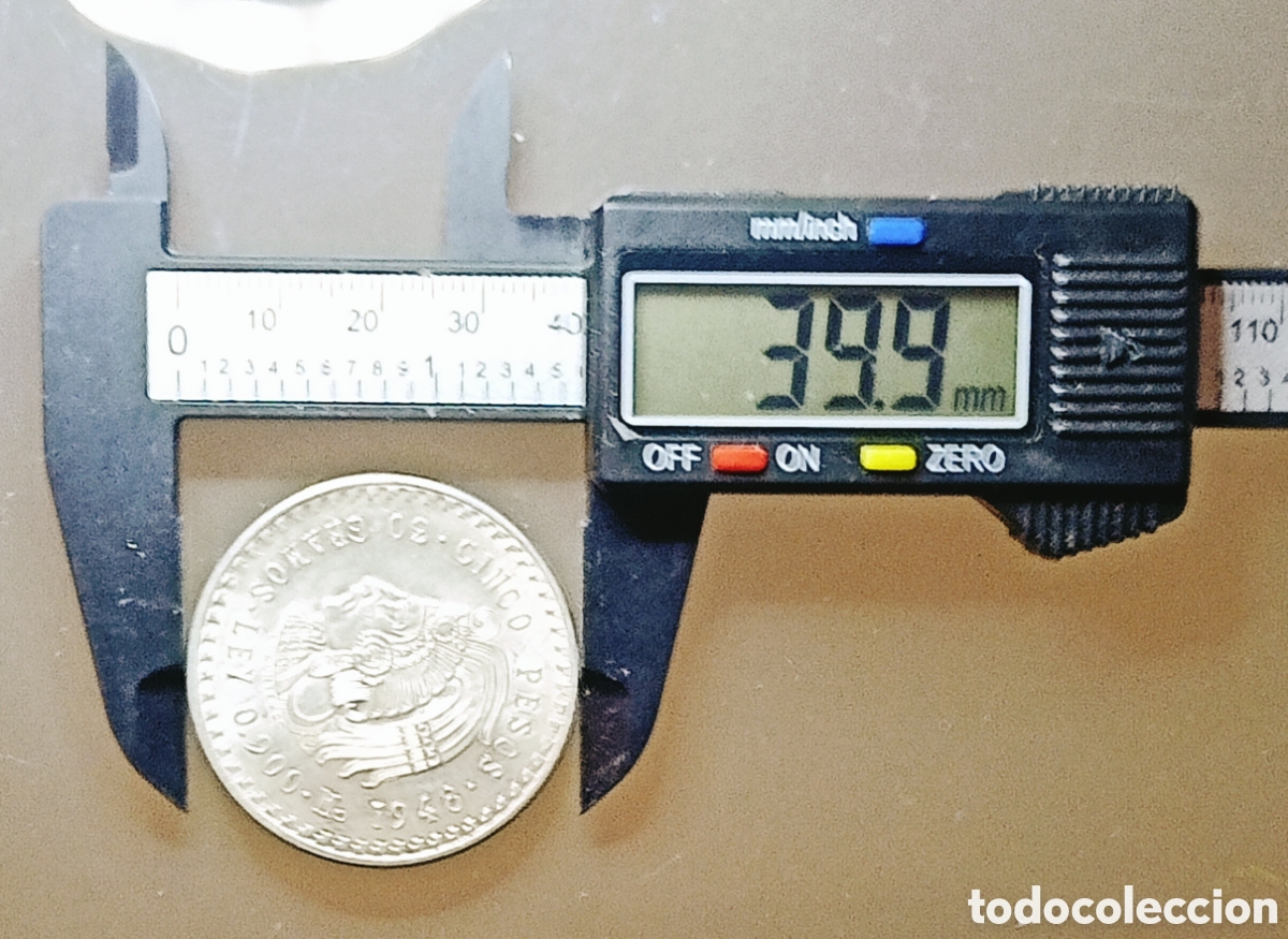 Monedas con errores: Moneda M&eacute;xico 5 Ps Plata (1948) variante - Foto 6