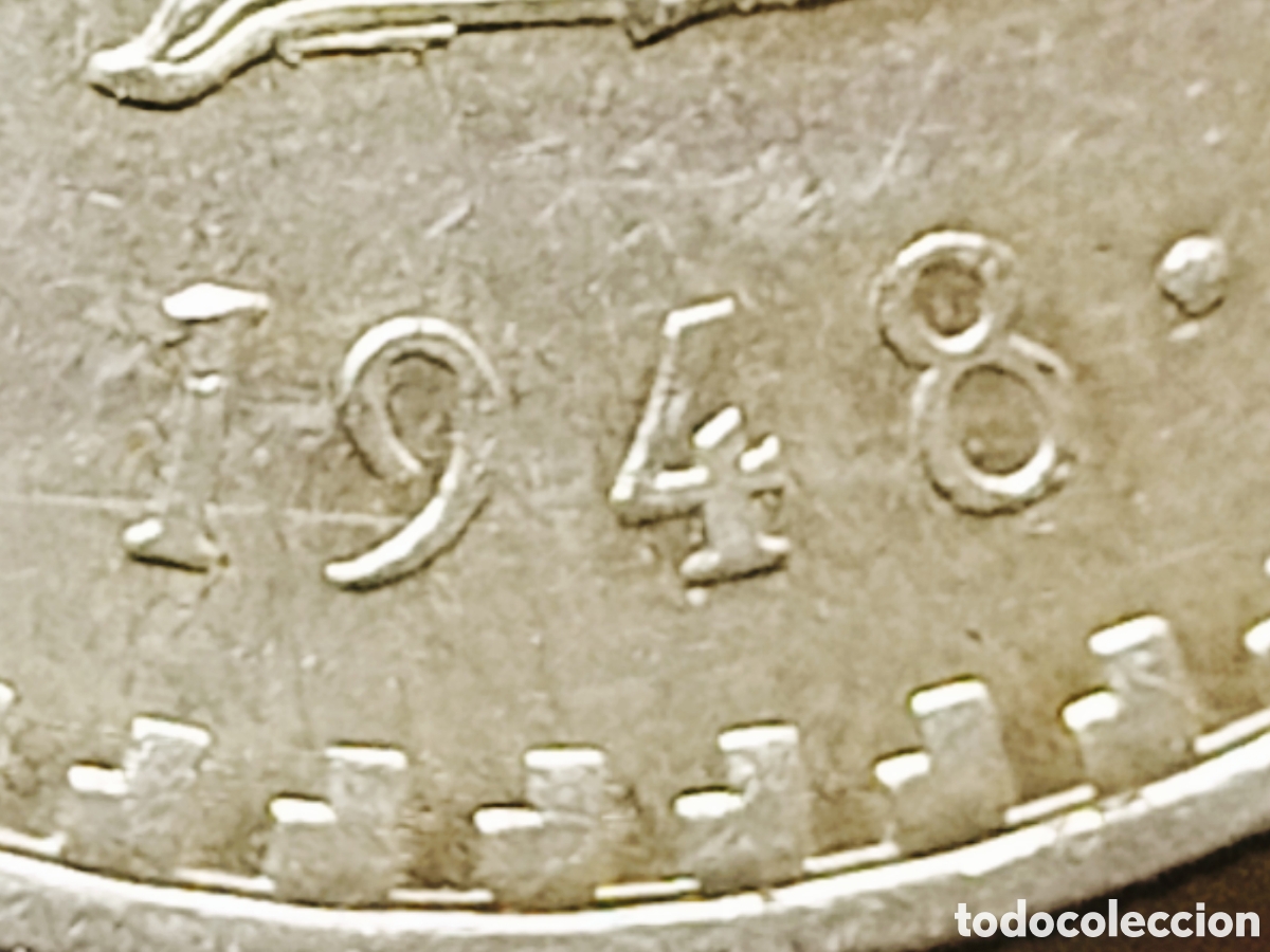 Monedas con errores: Moneda M&eacute;xico 5 Ps Plata (1948) variante - Foto 12