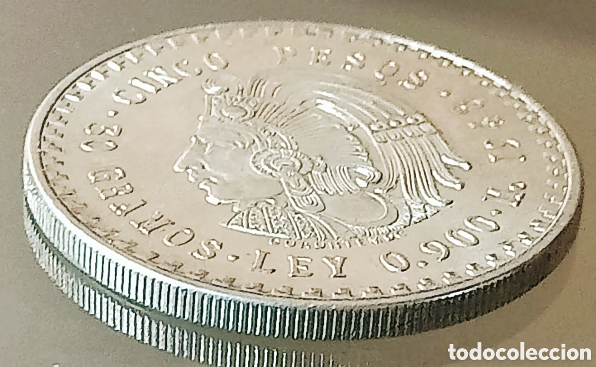 Monedas con errores: Moneda M&eacute;xico 5 Ps Plata (1948) variante - Foto 19