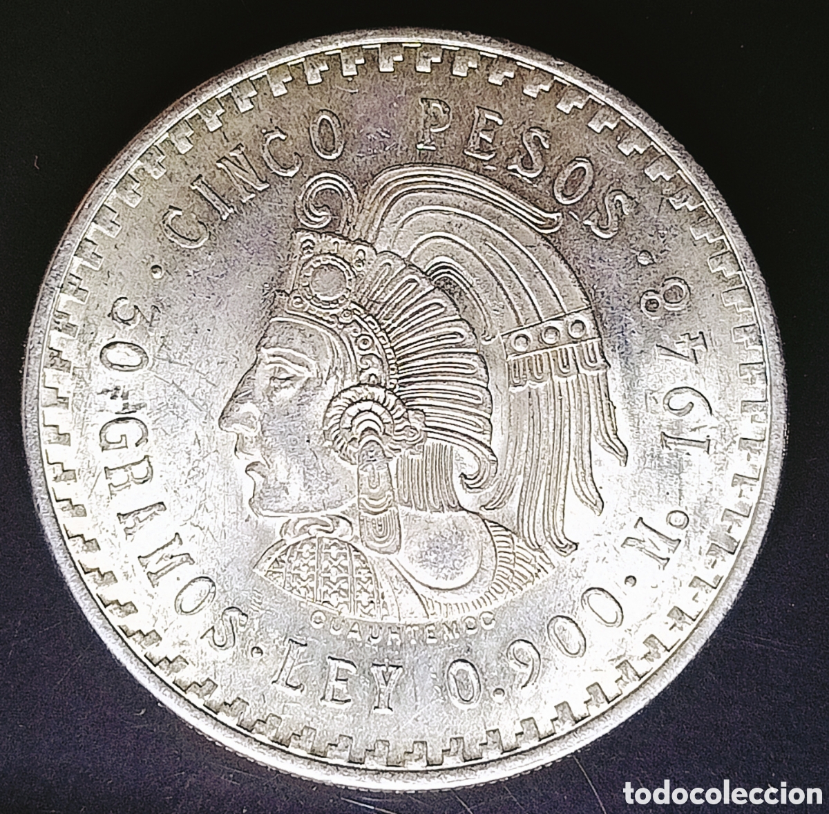 Monedas con errores: Moneda M&eacute;xico 5 Ps Plata (1948) variante - Foto 1