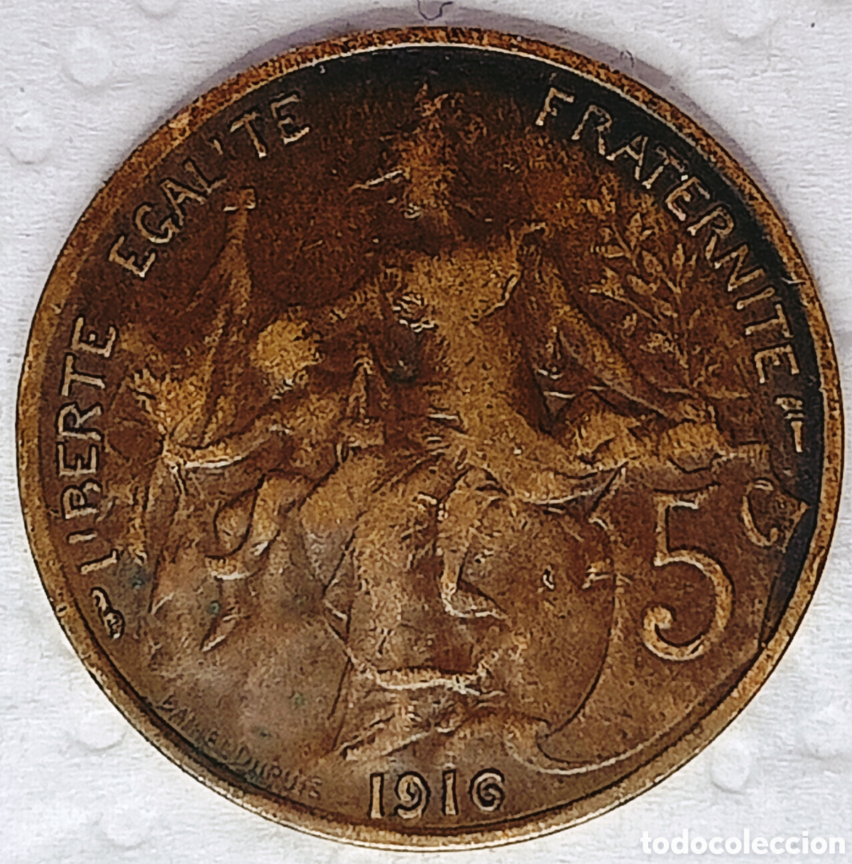 Monedas con errores: Moneda Francia (1916* Madrid) error m&uacute;ltiple