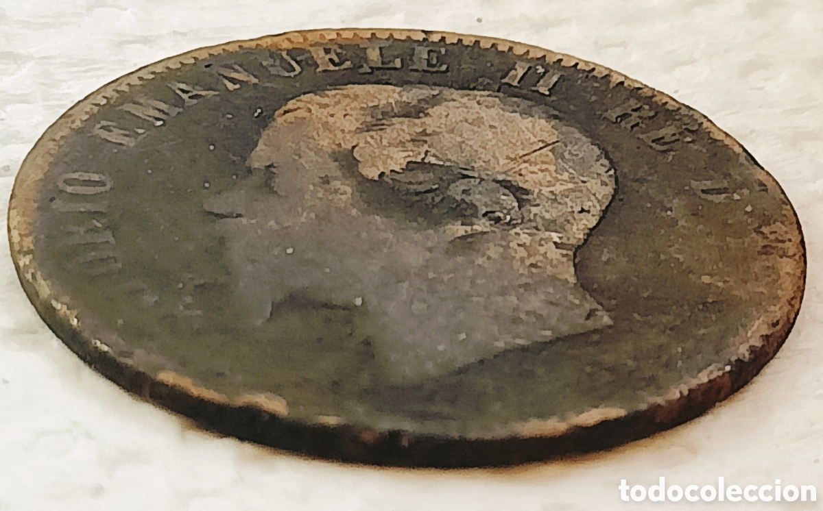 Monedas con errores: Moneda Vittorio Ema.II (1863) error Combinado - Foto 9