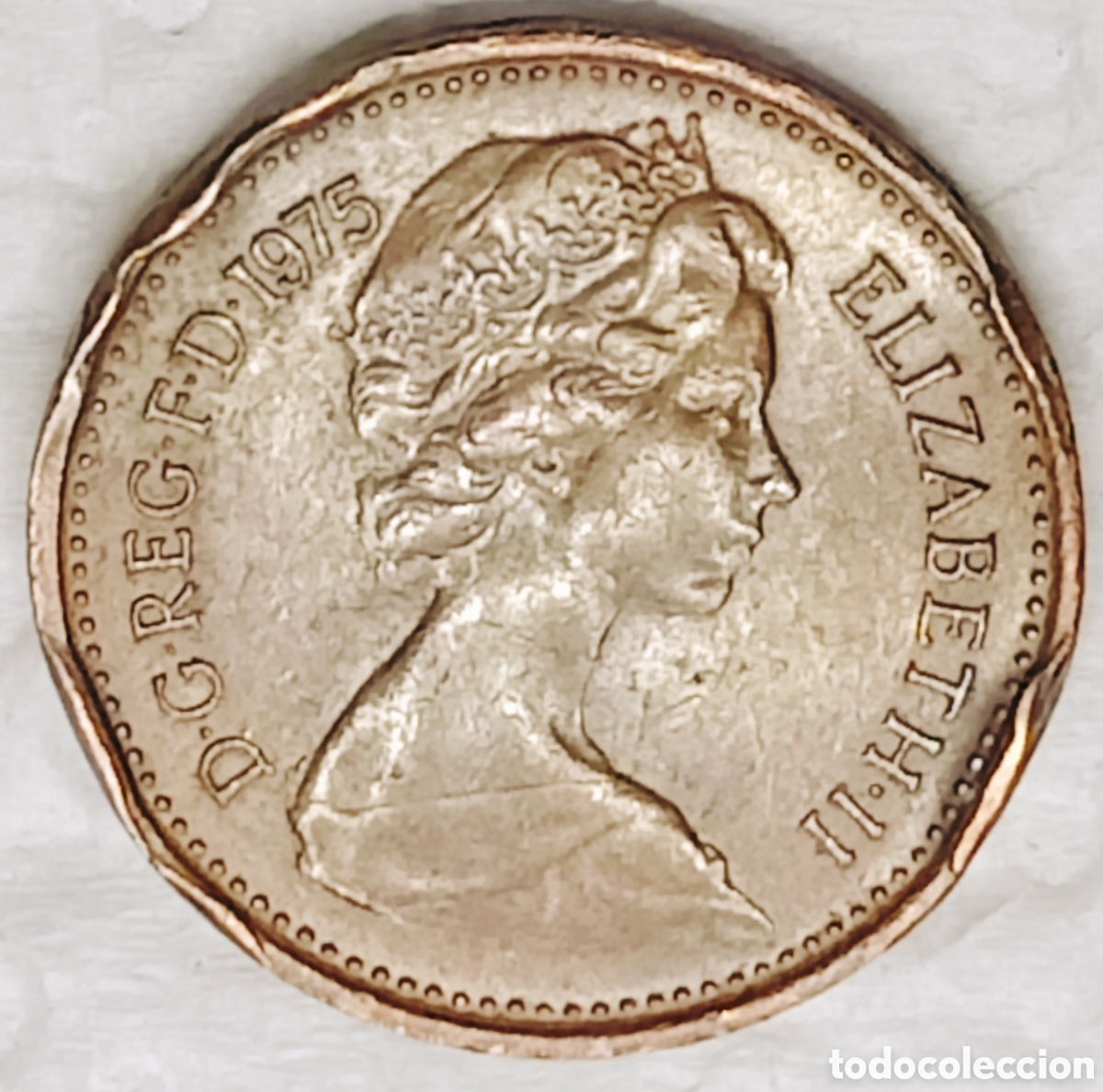 Monedas con errores: Moneda R.Unido (1975) error mayor - Foto 1