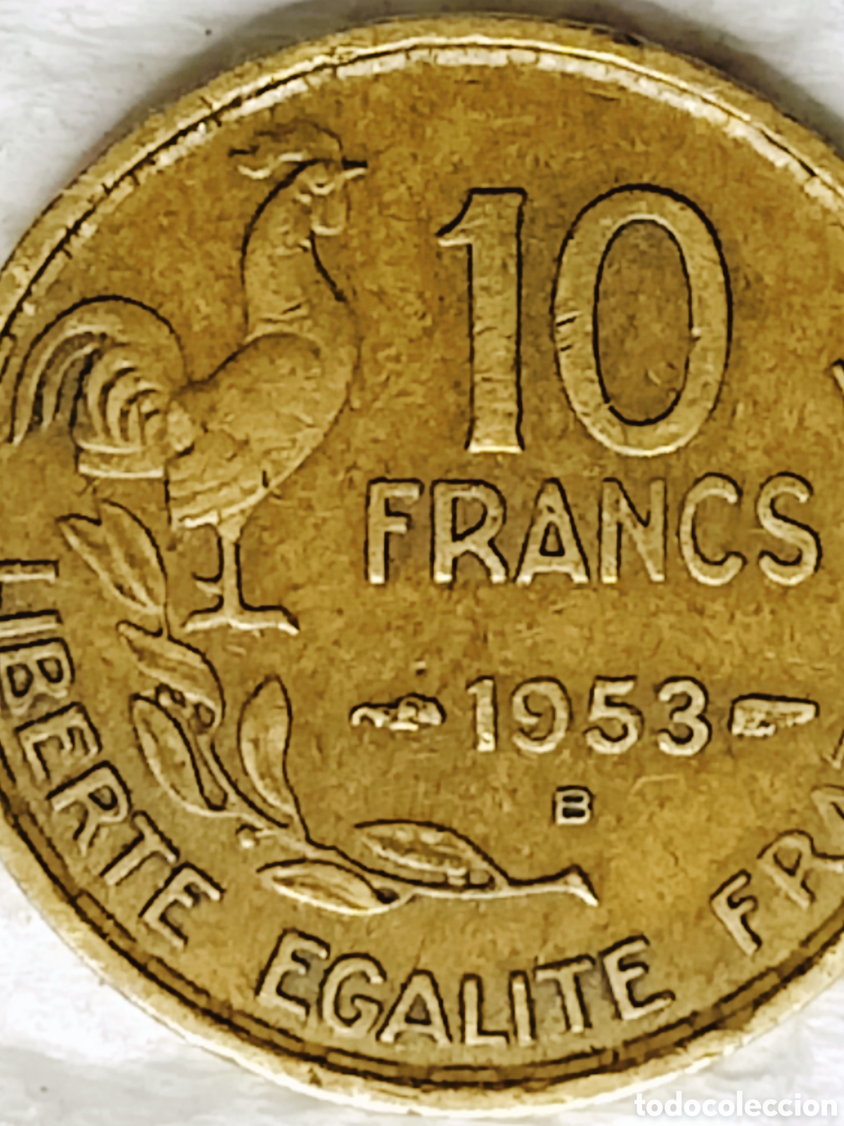 Monedas con errores: Moneda Francia (1953-B) var&iacute;ante - Foto 2