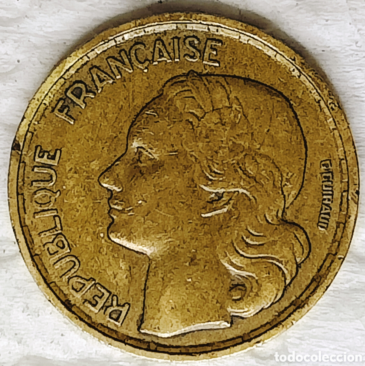 Monedas con errores: Moneda Francia (1953-B) var&iacute;ante - Foto 3