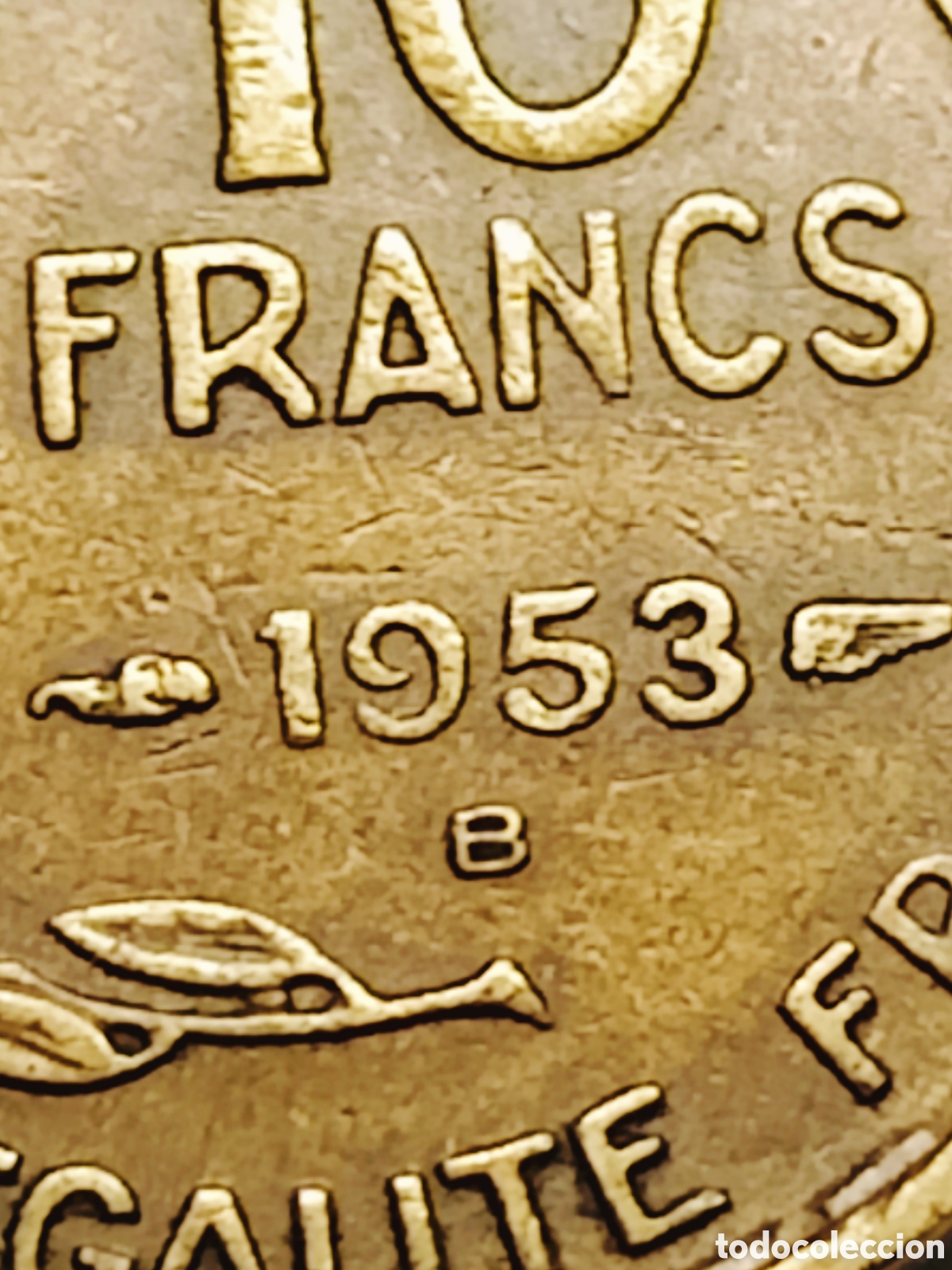 Monedas con errores: Moneda Francia (1953-B) var&iacute;ante - Foto 12