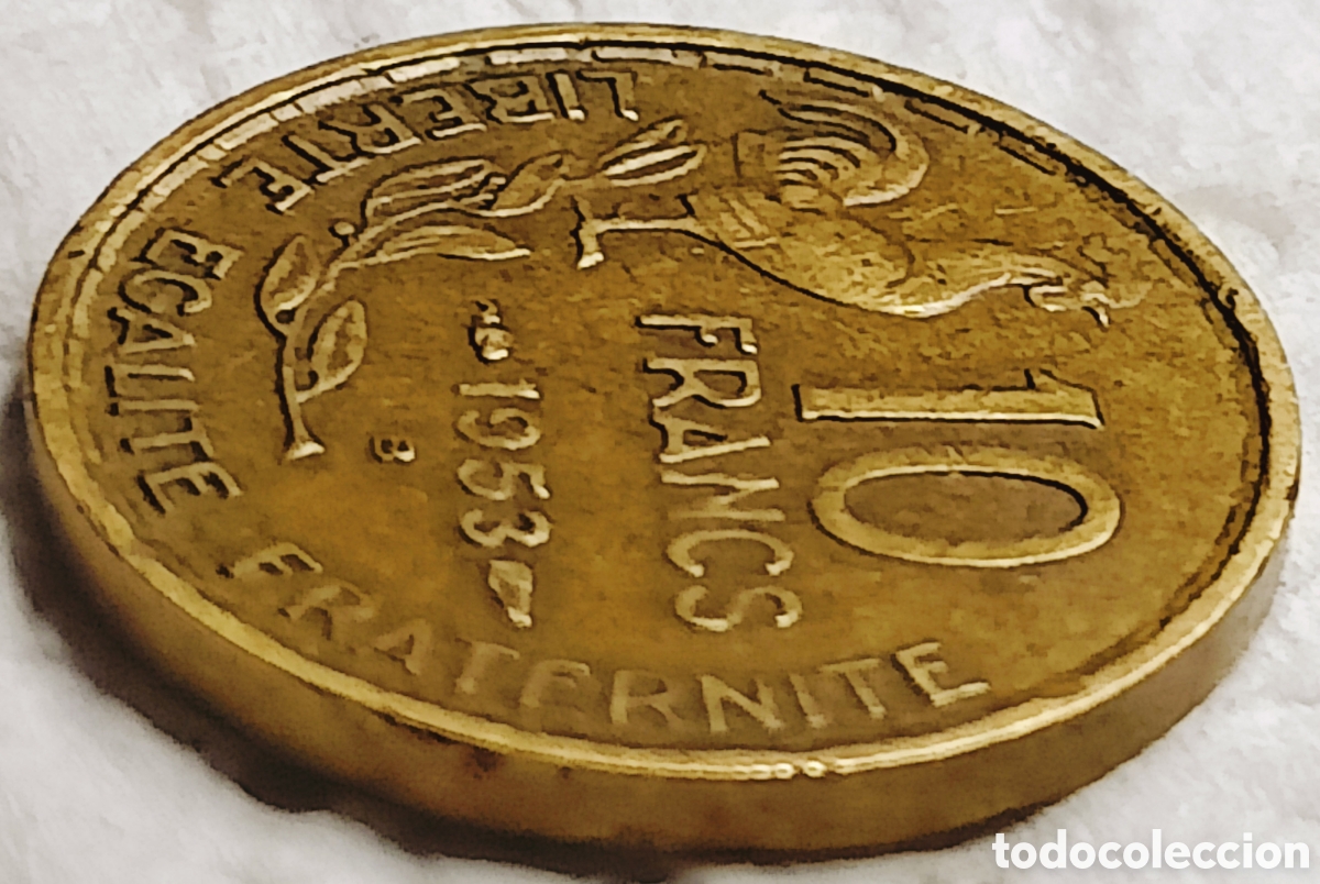 Monedas con errores: Moneda Francia (1953-B) var&iacute;ante - Foto 23