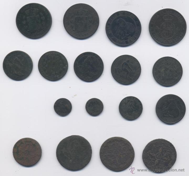 Monedas de Espa&ntilde;a: LOTE DE 17 COBRES - Foto 2