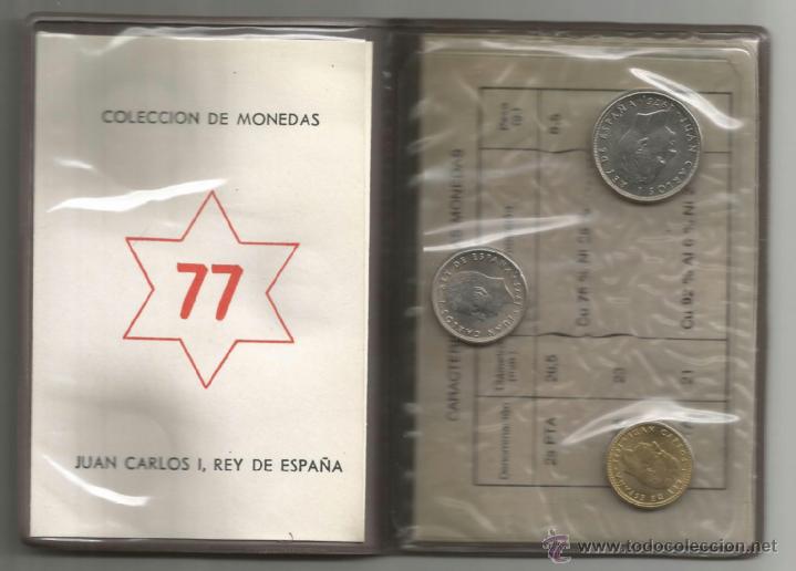 Monedas de Espa&ntilde;a: Cartera con las monedas del a&ntilde;o 1977 - Foto 2