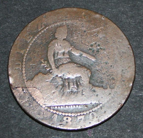Monedas de Espa&ntilde;a: MONEDA DE 10 CENTIMOS - GOVIERNO PROVISIONAL 1870 - 2M - Foto 2