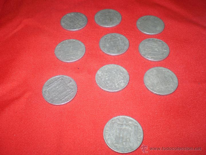 Monedas de Espa&ntilde;a: LOTE DE 10 MONEDAS 1941-1945 10 CENTIMOS - Foto 2