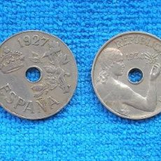 Monedas de España: 4 MONEDAS 25 CENTIMOS: ALFONSO XIII 1925, 1927, II REPUBLICA 1934 Y ESTADO ESPAÑOL 1937. VER FOTOS. Lote 93268290