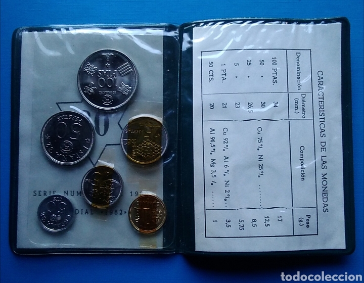 Monedas de España: Cartera España Mundial Futbol 1982 Serie Numismatica 1980 monedas Juan Carlos I - Foto 3 - 165786677