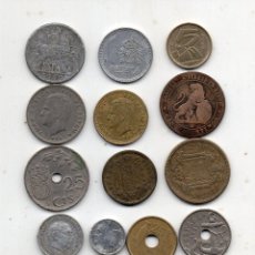 Monedas de España: LOTE DE 16 MONEDAS ESPAÑOLAS PARA CLASIFICAR. TODAS DIFERENTES.. Lote 196736395