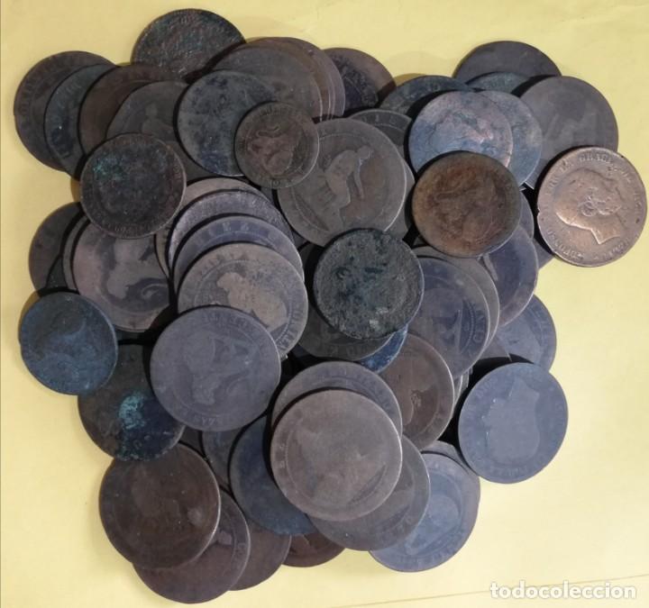 Monedas de Espa&ntilde;a: Lote de 80 monedas de cobre. - Foto 1