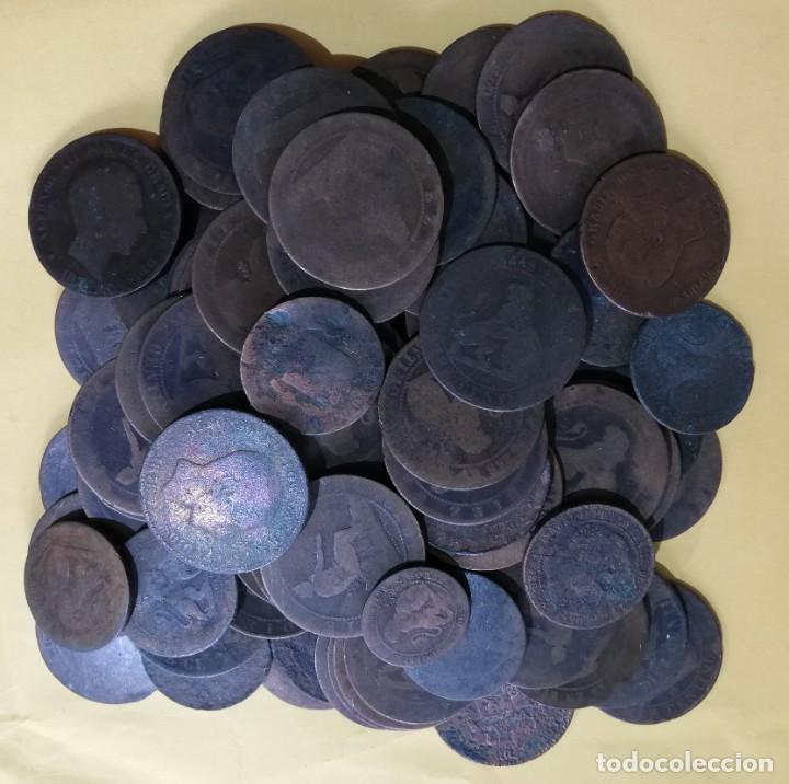 Monedas de Espa&ntilde;a: Lote de 80 monedas de cobre. - Foto 2