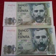 Monedas de España: 2 BILLETES DE 1000 PTS 1979 S/C , SIN SERIE Y CORRELATIVOS , MUY DIFICIL. Lote 261219990