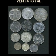 Monedas de España: INVERSION 12 MONEDAS ANTIGUAS AUTENTICAS DE PLATA MACIZA PESO TOTAL 130 GRAMOS - DEL AÑO 1914 A 1998. Lote 362219035