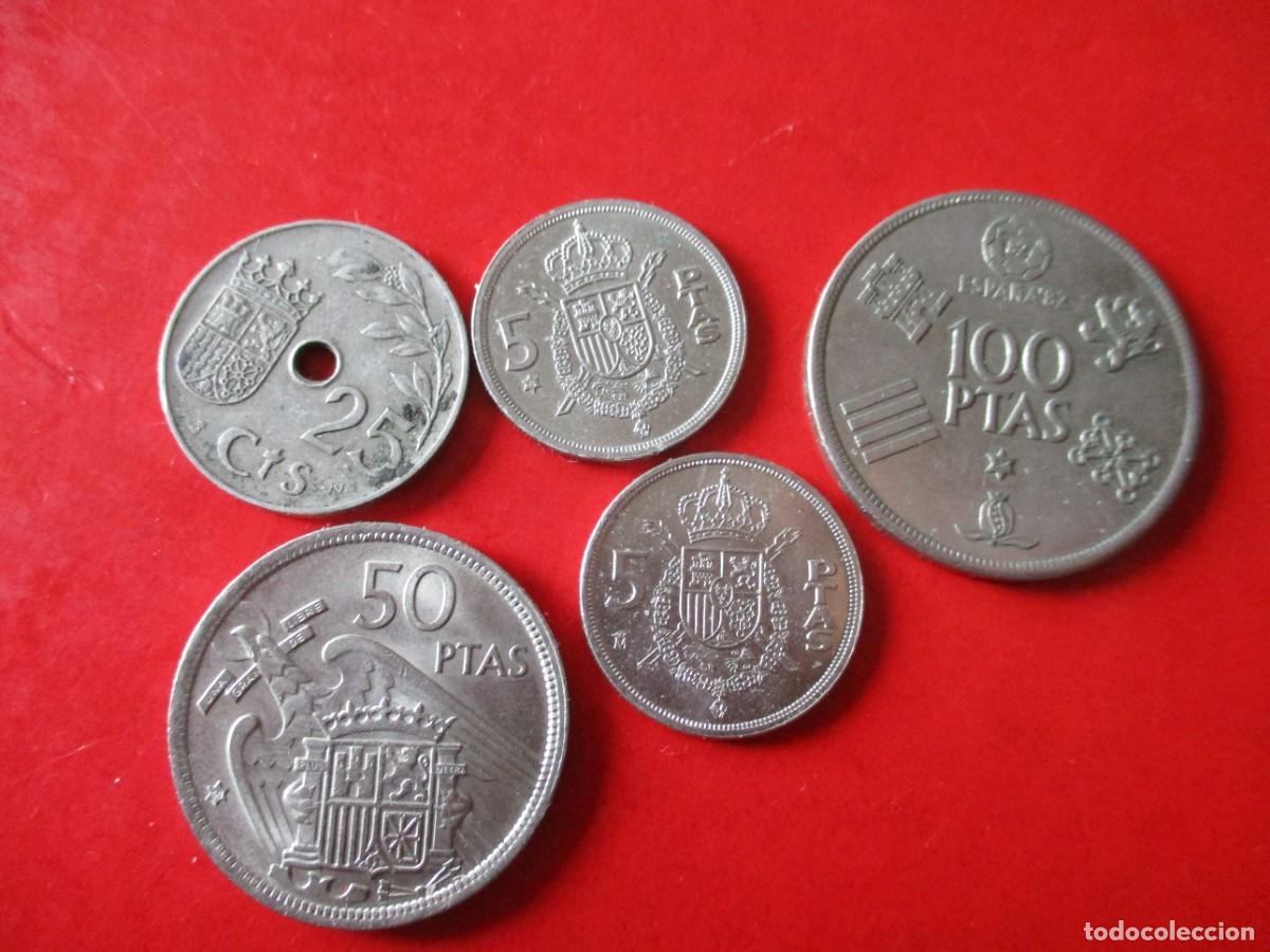 Monedas de Espa&ntilde;a: Lote 5 monedas espa&ntilde;olas diferentes - Foto 2