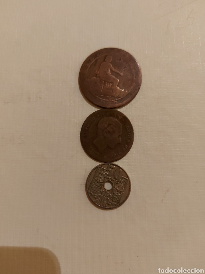 Monedas de Espa&ntilde;a: 2 1870 y una 1949 - Foto 1