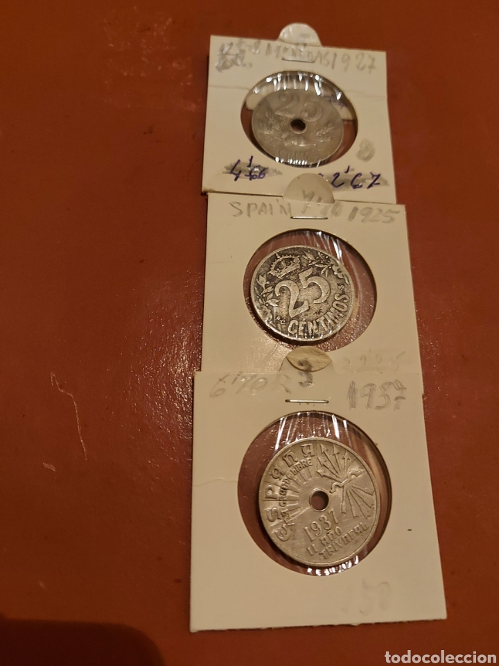 Monedas de Espa&ntilde;a: 3antiguas1937 1925 1927 - Foto 1