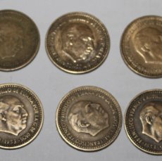 Monedas de España: COLECCIÓN 1 PESETA 1953 ESTRELLAS 54-56-60-61-62-63. Lote 387354479