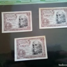 Monedas de España: LOTE DE TRES BILLETES DE 1 PTS 1953 ”MARQUES DE SANTA CRUZ” , CORRELATIVOS , B.C.. Lote 389365604