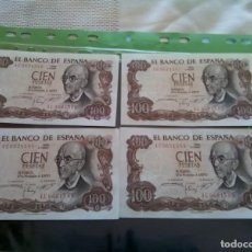 Monedas de España: LOTE DE 4 BILLETES DE 100 PTS 1970 , CORRELATIVOS SIN CIRCULAR , VER. Lote 389380969
