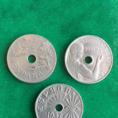 Monedas de España: LOTE DE 3 MONEDAS DE 25 CTM DE 1927 , 1934 Y 1937 ( A 4 ). Lote 26433347