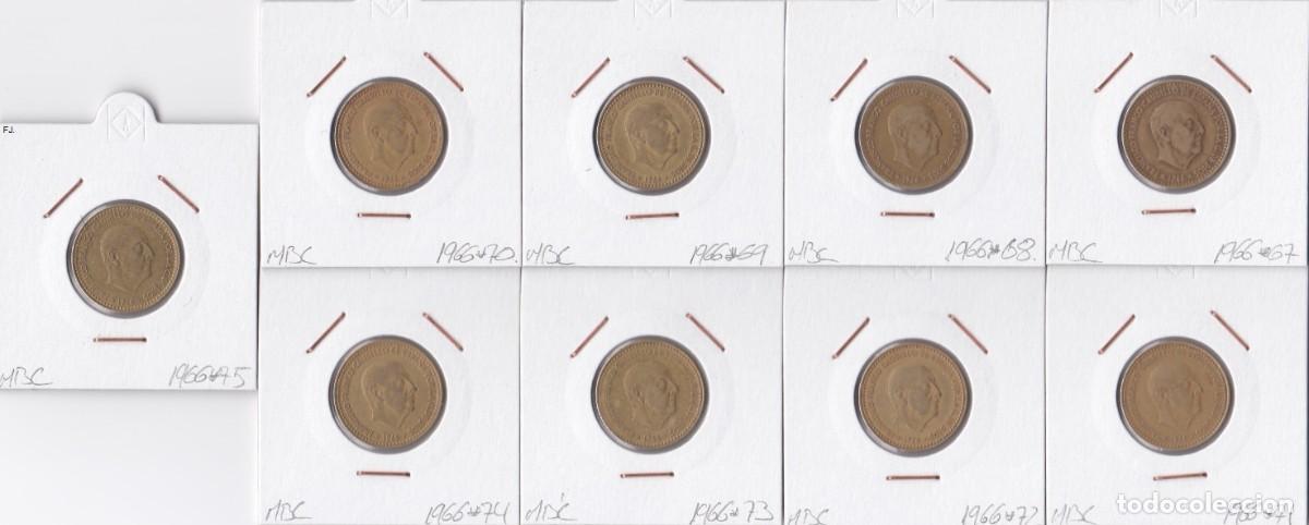 Monedas de Espa&ntilde;a: Monedas 1 Pta 1966 E Espa&ntilde;ol Estrellas (67 al 75). Mbc. - Foto 1