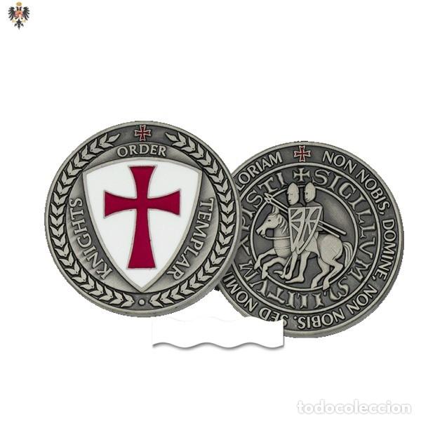 Monedas de Espa&ntilde;a: MONEDA TEMPLARIA DOBLE CARA ESMALTE - Foto 1
